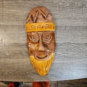 Ceramic Tribal Face Wall Hanging -- ITEM #2244